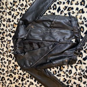 Nasty Gal Faux Leather Belted Jacket